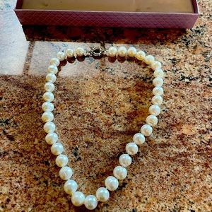 3 Fresh water pearl necklace. Never worn. White, gray & pinkish colors.